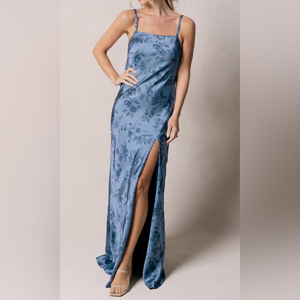 Revelry Steph Satin Dress Floral Print